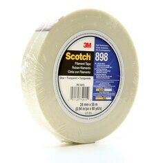 Scotch® 纤维胶带 898, 透明, 24 毫米 x 55 米, 6.6 密耳, 36 卷/箱, 独立包装