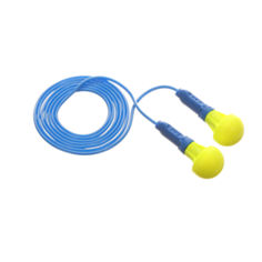 3M™ E-A-R™ Push-Ins 免搓揉泡棉带线耳塞，318-1005，黄色/蓝色