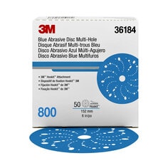 3M™ 蓝锋锐干磨砂纸 50张/盒 4盒/箱,800 6寸多孔