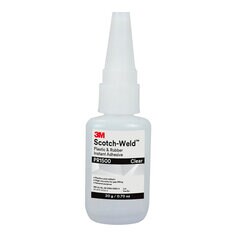 3M™ Scotch-Weld™ 透明塑料及橡胶速干胶PR1500, 每瓶20克, 每箱10瓶