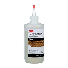 3M™ Scotch-Weld™ 透明速干胶CA40, 每瓶1磅, 每箱1瓶
