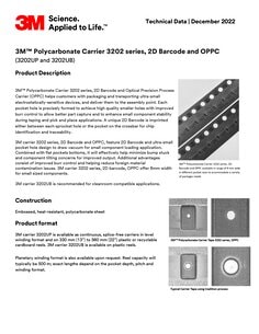 3M™ 聚碳酸酯载带 3202R 二维码系列 OPPC 技术参数表