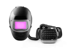 3M™ Speedglas™ G5-03 Pro Air 焊接头盔，配有 3M™ Adflo™ PAPR 系统，网站头图前视