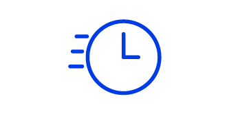 Icon of fast-moving clock representing fast termination