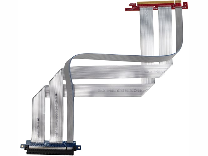 Product shot of the Twin Axial PCI X16 Extender Assembly Gen 4.0 highlighting the foldability