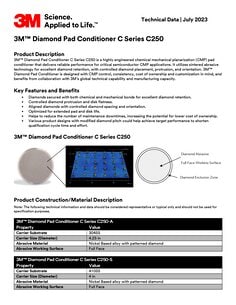 3M™ 钻石研磨盘 C系列 C-250 技术资料