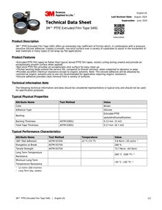 3M™ PTFE薄膜胶带 5491 TDS