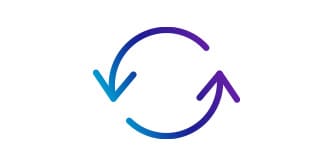 蓝紫色渐变循环图标表示3M™ Envision™环保型可打印贴纸PL50mC移除不留残胶
