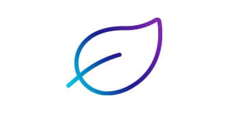 蓝紫色渐变树叶图标表示3M™ Envision™环保型可打印贴纸PL50mC使用生物基材质