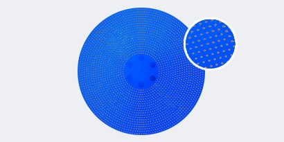 High-resolution image analysis showing where the pad conditioner makes contact with the pad surface.