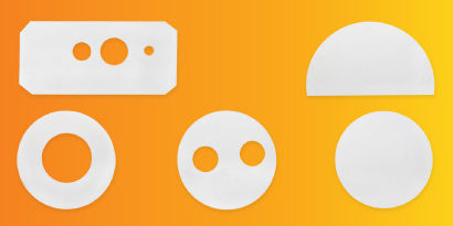 Various components laid out on a gradient background.