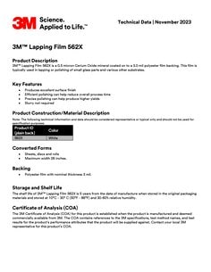 3M™ 抛光带562X TDS