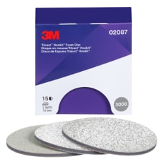 3M™ Trizact™ Hookit™ 泡沫砂碟 02087,3英寸，粒度3000，每箱4盒，每盒15件