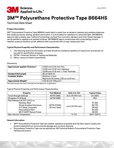 3M™聚氨酯保护胶带8664HS - 技术数据表 - 终版