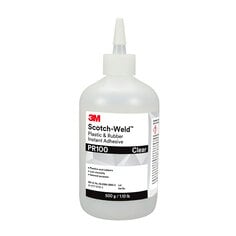 3M™ Scotch-Weld™ 透明塑料及橡胶速干胶PR100, 每瓶500克, 每箱1瓶