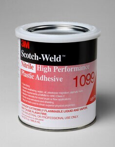 3M™ 1099 黄褐色腈高性能塑料胶粘剂，1夸脱，每箱12罐