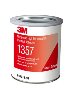 3M™ 1357氯丁橡胶高性能接触型粘接剂，灰绿色，1加仑罐，4件/箱