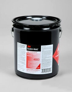 3M™ 4693浅琥珀色高性能工业塑料胶粘剂，5加仑桶，每箱1桶