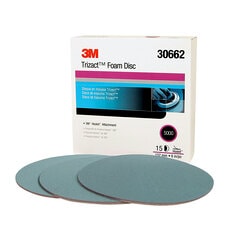 3M™ Trizact™ Hookit™ 30662泡沫砂盘，6英寸，粒度5000，每盒15个，每箱4盒