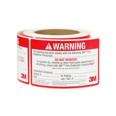 3M™防火识别标签，3英寸 x 5 英寸，250/卷，每箱4卷