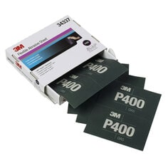 3M™ Hookit™ 柔面弹力研磨方砂，34337，140毫米 x 171毫米，P400，每盒25张，每箱5盒
